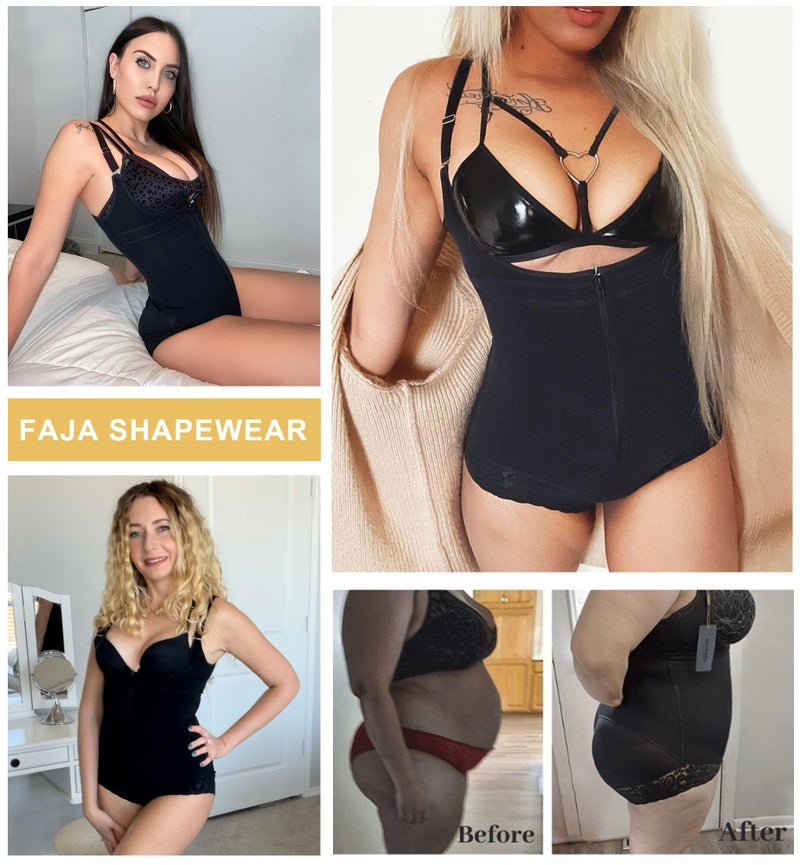 SHAPERX Women's Fajas Colombianas Shapewear Postpartum Tummy Control Body Shaper Butt Lifter Bodysuit,SZ7200-Black-3XL - Image 5